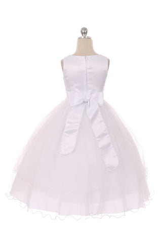 June 198 Lace Trim Long Tulle Girls Dress