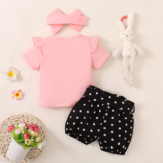 Baby Girls' Easter Rabbit Top & Polka Dot Shorts