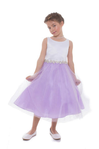 Lissette 212RB Rhinestone Satin top with Tulle Skirt Sizes 2-12