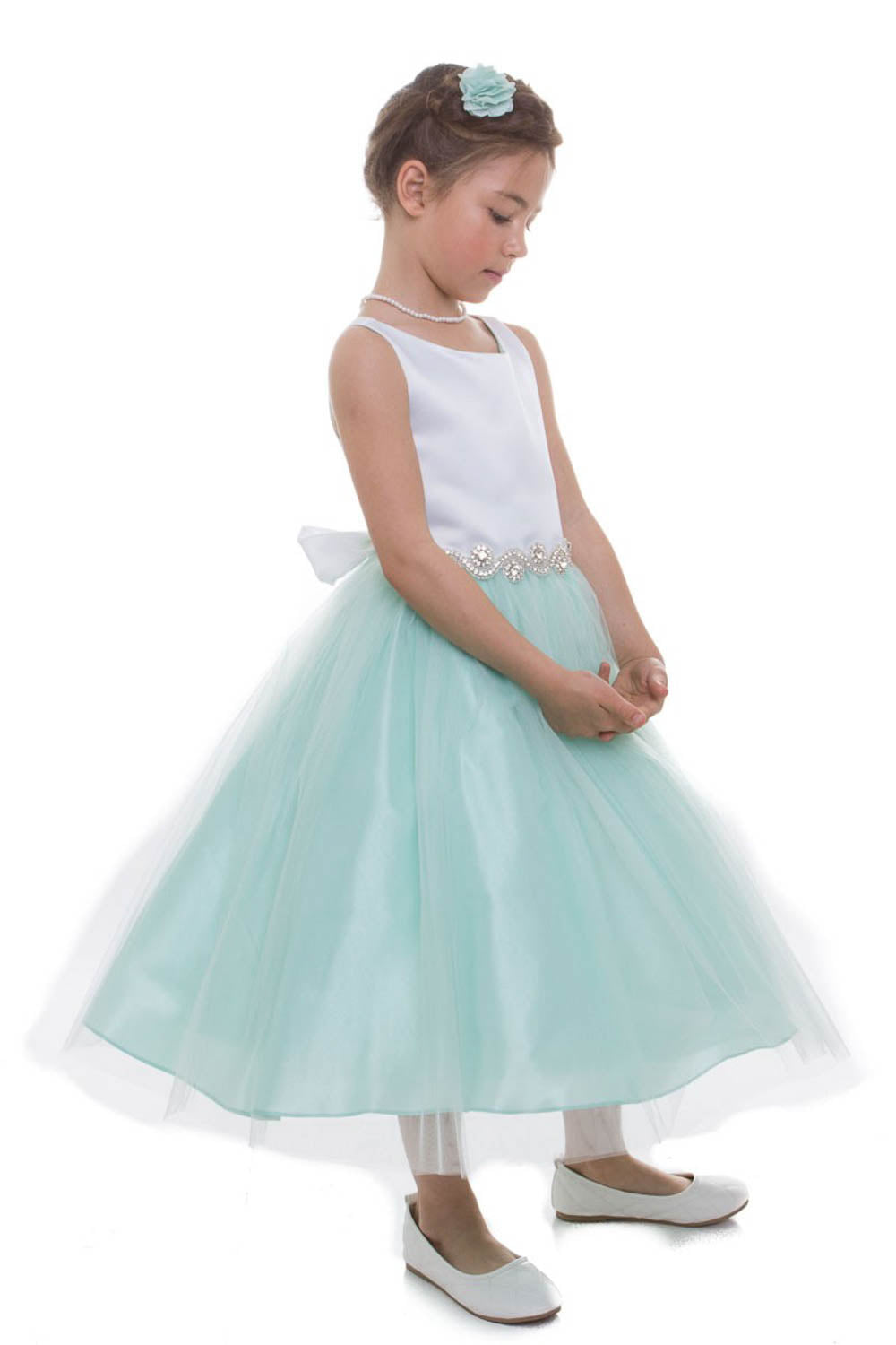 Lissette 212RB Rhinestone Satin top with Tulle Skirt Sizes 2