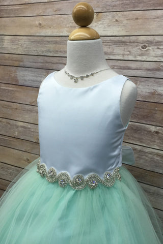 Lissette 212RB-L Rhinestone-Satin top with Tulle Skirt Sizes 14-20