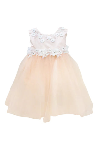 Stacey 534 Princess Ballgown Baby Dress with Floral Trim