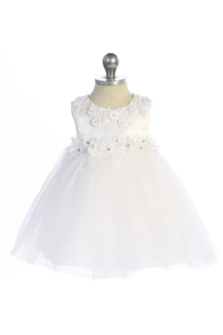 Stacey 534 Princess Ballgown Baby Dress with Floral Trim