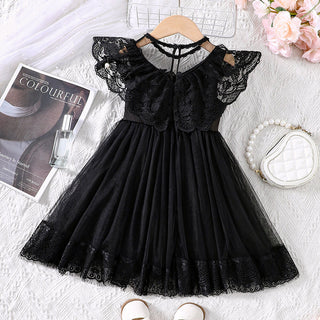 Olive 2-6Y Toddler Girls Summer Black Lace Dress