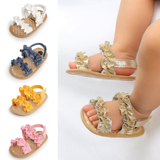 3-18M Baby Girls Polka Dot Soft Bottom Ruffled Sandals