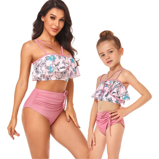 Mommy & Me High-Waist Drawstring Bikini