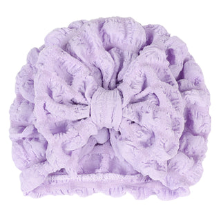 Baby Turban Hat Bubble Cloth Solid Color Bow