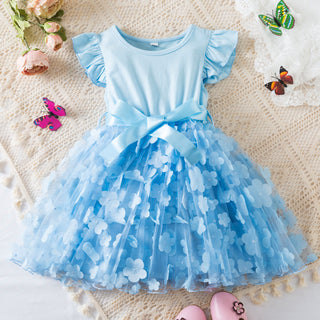 18M-6Y  Girls Flower Mesh Dress