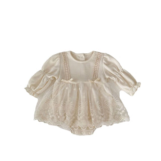 3-18M Baby Girls Lace Long Sleeve Bodysuit