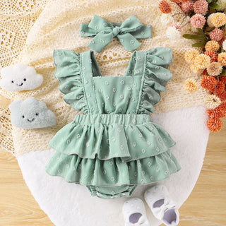 0-18M Baby Girls Floral Flutter Sleeve Bodysuit & Headband