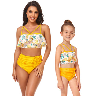 Mommy & Me High-Waist Drawstring Bikini