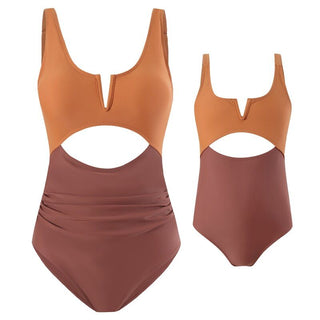 Mommy & Me Color Block Swimsuit