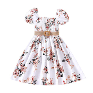 4-9Y Girls Floral  Puff Sleeve Dress