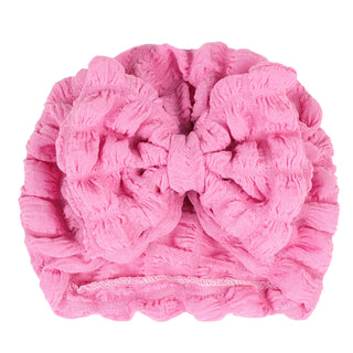 Baby Turban Hat Bubble Cloth Solid Color Bow