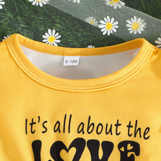 6M-3Y Girls Flutter Sleeve Sunflower Print Dress