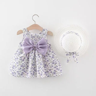 6-24M Lotus Garden Floral Flower Sleeveless  Bowknit Dress