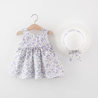 6-24M Lotus Garden Floral Flower Sleeveless  Bowknit Dress