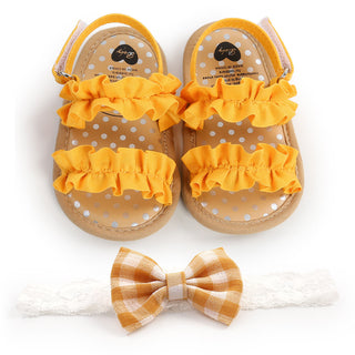 3-18M Baby Girls Polka Dot Soft Bottom Ruffled Sandals