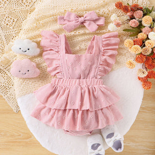 0-18M Baby Girls Floral Flutter Sleeve Bodysuit & Headband