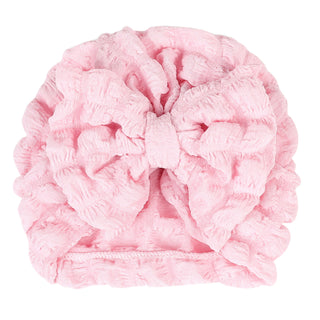 Baby Turban Hat Bubble Cloth Solid Color Bow