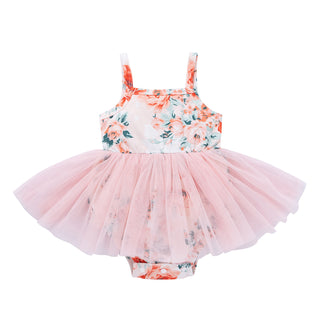 0-18M Baby Girls Floral Mesh Sling Bodysuit Dress