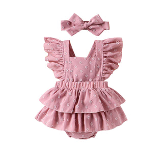 0-18M Baby Girls Floral Flutter Sleeve Bodysuit & Headband