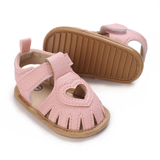 3-18M Baby Sandals Love Heart Rubber Sole Non-Slip Toddler Shoes