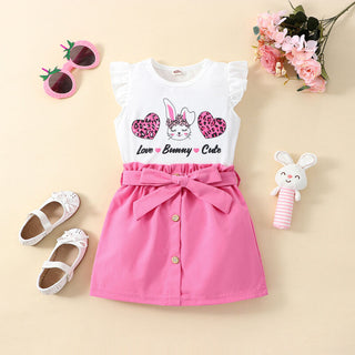 Girls Easter Bunny Top & Skirt