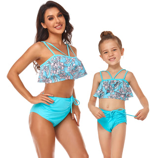 Mommy & Me High-Waist Drawstring Bikini