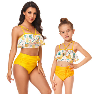 Mommy & Me High-Waist Drawstring Bikini