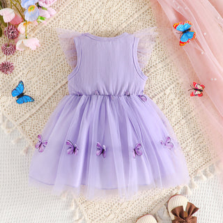 9M-4Y  Girls Butterfly Mesh Flying Sleeve Dress