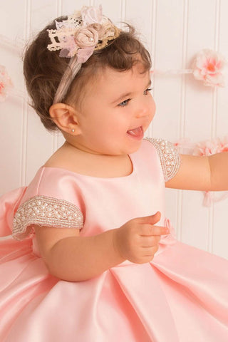 Elsie 201B Satin Baby Dress
