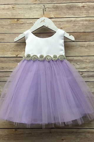 Hailey  212B-RB Satin Top Two-Tone Baby Dress