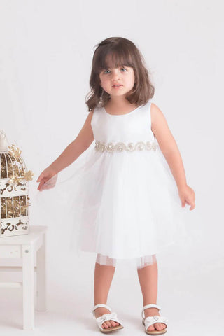 Hailey  212B-RB Satin Top Two-Tone Baby Dress