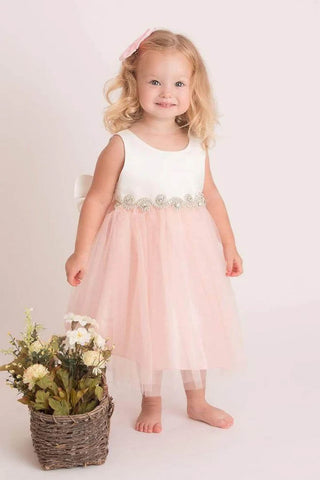 Hailey  212B-RB Satin Top Two-Tone Baby Dress