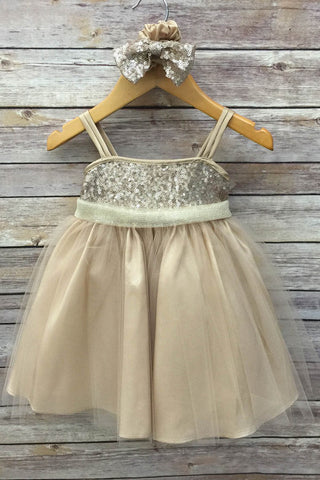 Selina  216B  Baby Sequin Top Dress with Tulle Skirt