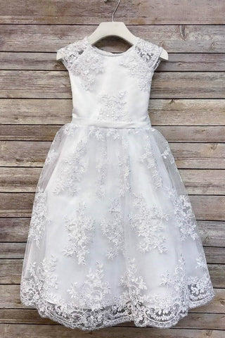 Madison 286 Solid Lace Communion or Flower Girl Dress Sizes 2-12