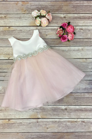 Hailey  212B-RB Satin Top Two-Tone Baby Dress