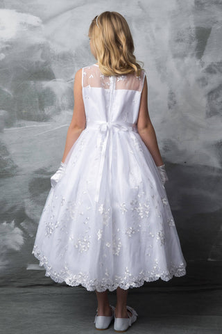 Petra 219 Organza Embroidered Dress with Sash Sizes 2-12