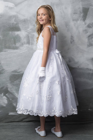 Petra 219 Organza Embroidered Dress with Sash Sizes 2-12