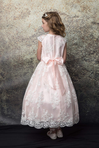 Madison 286 Solid Lace Communion or Flower Girl Dress Sizes 2-12