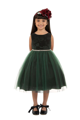 Ayla 454+ Embossed Floral Velvet Tulle Girls Plus Size Dress