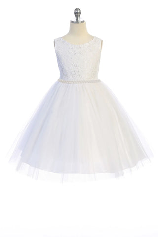 Harper 456-A Lace Girls Dress with Rhinestone Trim