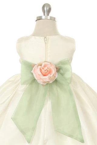 Merida 219 Poly Silk Organza Sash Classic Baby Dress (White Dress)