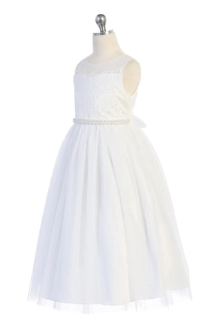 Sophie 466 Venetian Lace Illusion Neck Girls Communion Dress