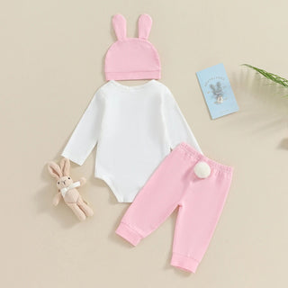 Easter Bunny Printed Bodysuit, Pants & Hat