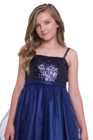 Ember 216 Sequin Top dress with Tulle Skirt